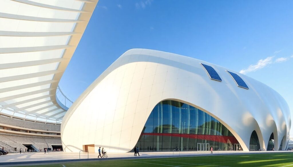 Стадионы и экологическая устойчивость: зелёные решения для покрытия - иллюстрация