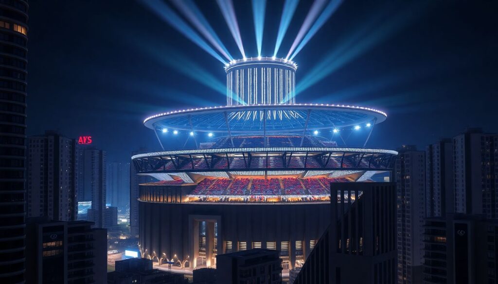 Стадионы в формате башни: как дизайн влияет на освещение поля - иллюстрация