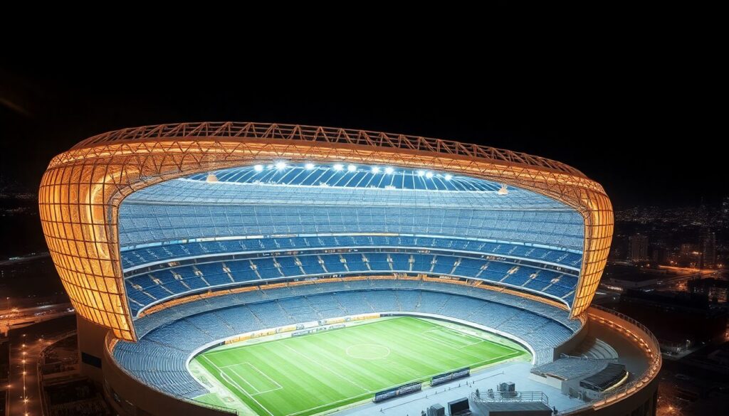 Стадионы в формате башни: как дизайн влияет на освещение поля - иллюстрация