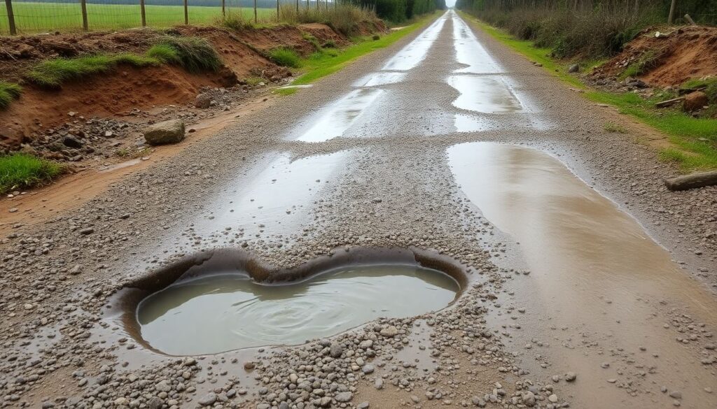 Факторы, влияющие на сдвиги и провалы поля во время дождей - иллюстрация