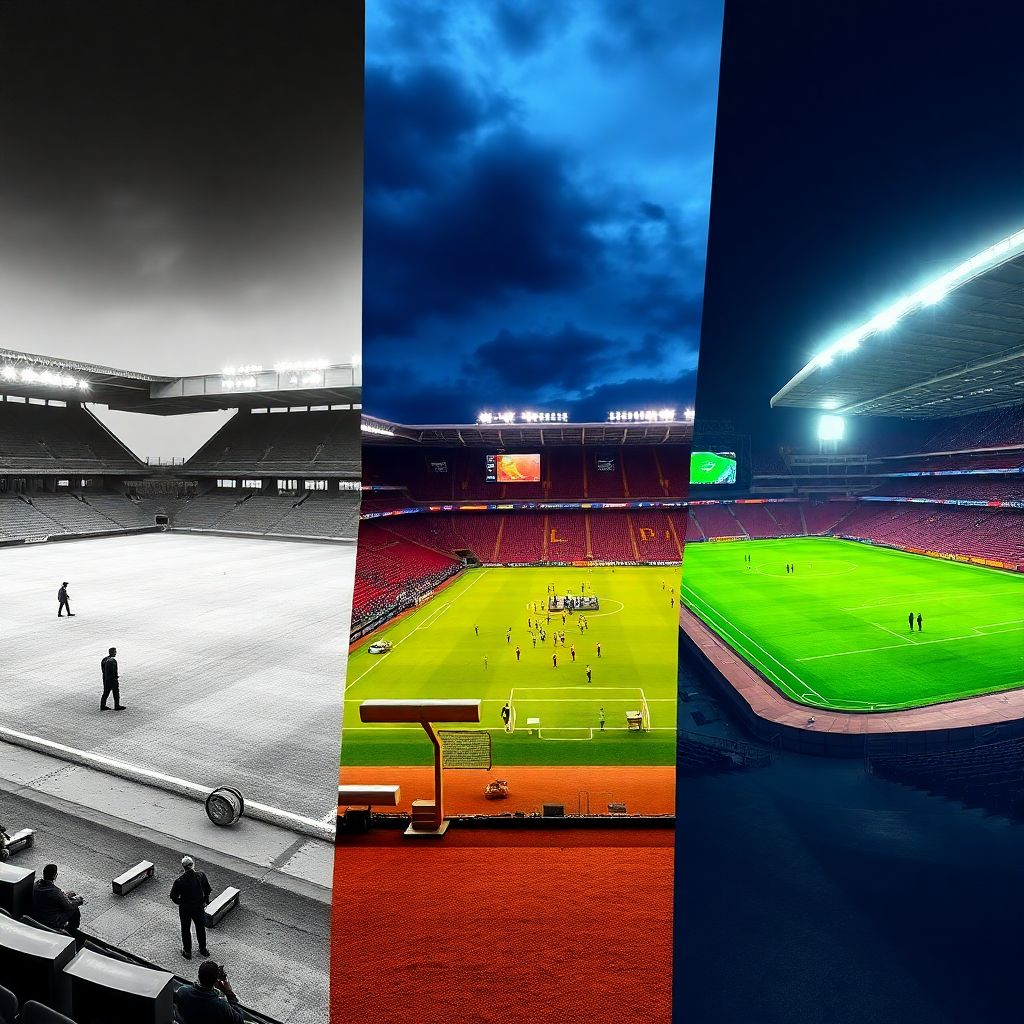 Сравнение уровней обслуживания стадионов по персоналу и оборудованию