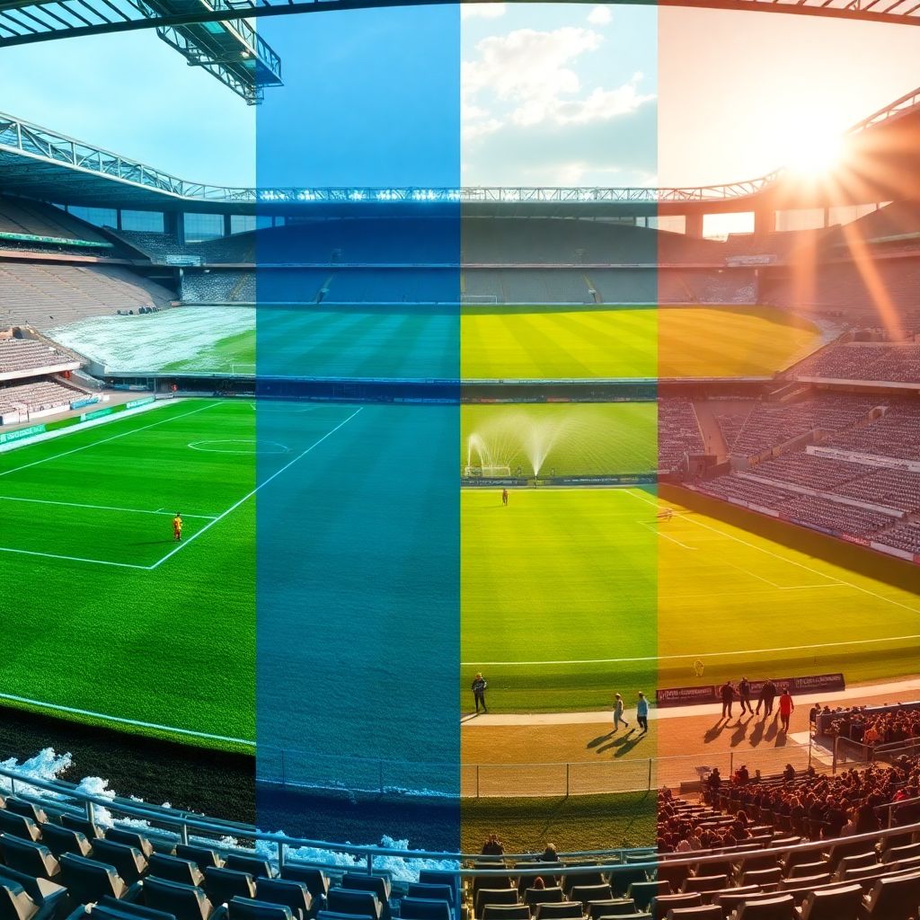 Сезонность и качество газона на аренах: как климат влияет на поле