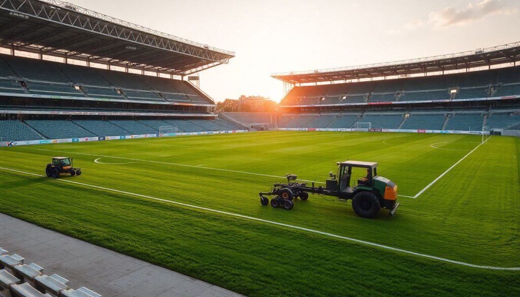Как восстанавливают поле после крупных матчей - иллюстрация